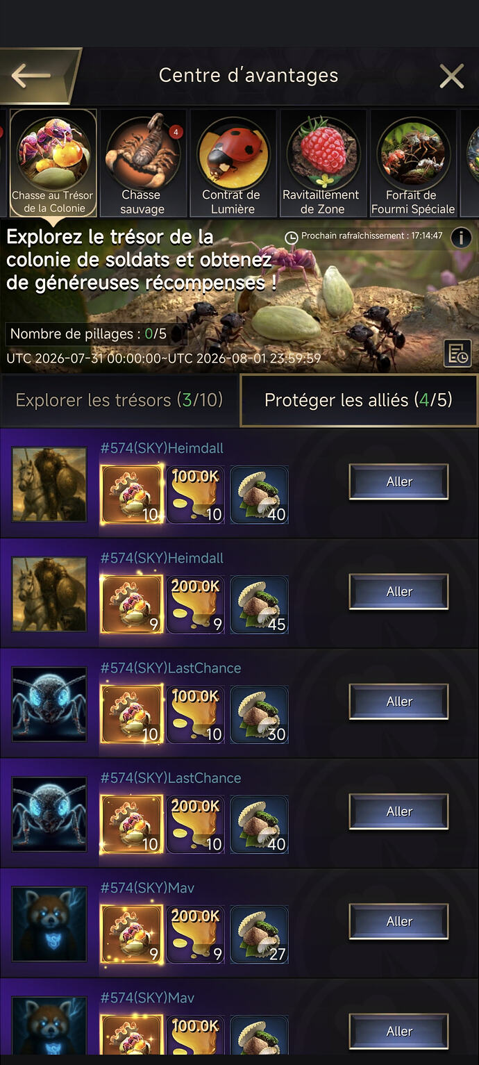 récompenses protection