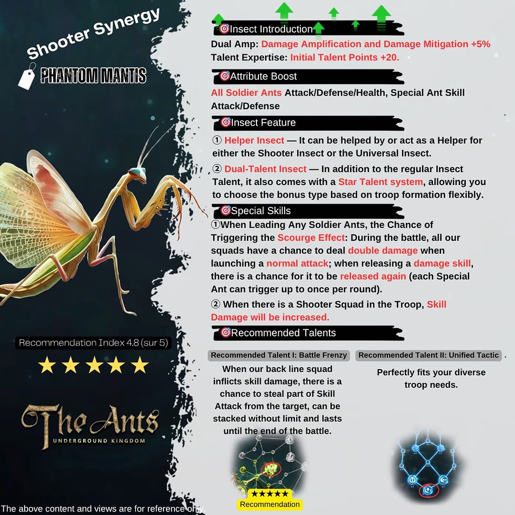 The New Shooter Insect-Phantom Mantis has joined The Ants (November 10 ...
